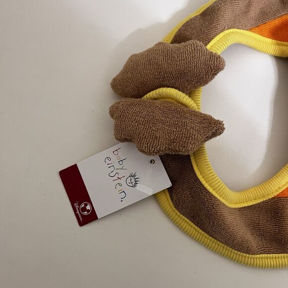 Disney Store Baby Einstein Monkey Baby Bib Terry Cloth Makes Noise NWT - Picture 5 of 10